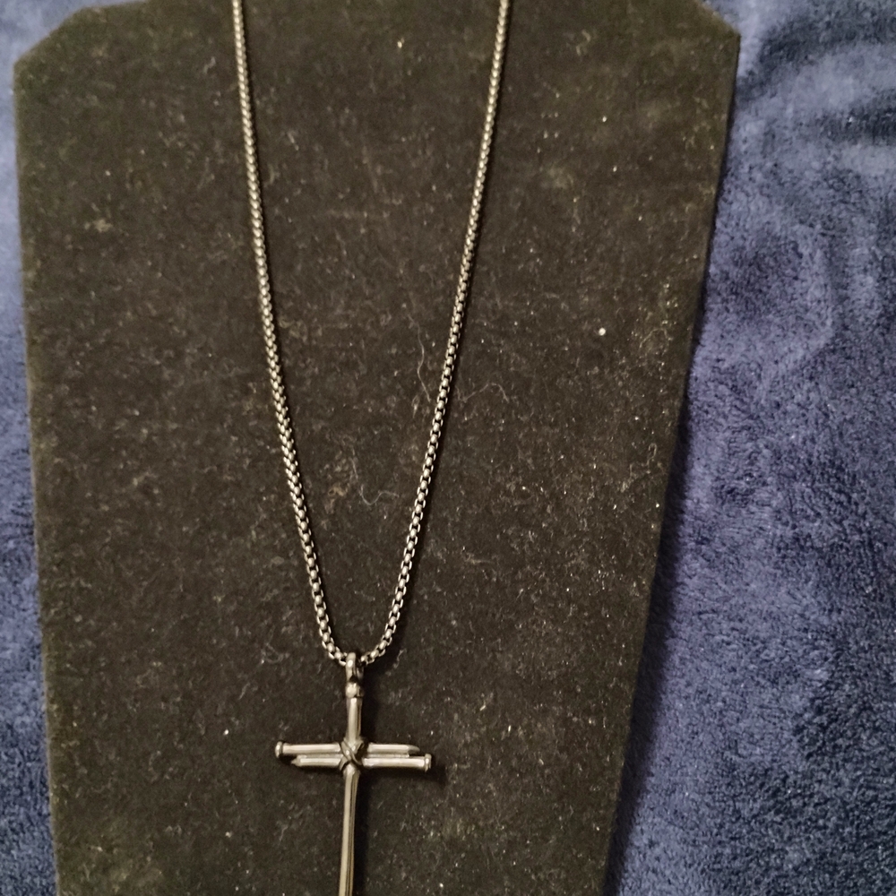 Black Cross Pendant Necklace